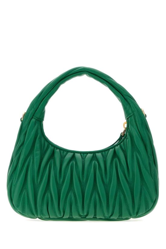  미우미우 마틀라쎄 완더 레더 토트백 5BC125VOOYAN88 F0458 GREEN - MIU MIU