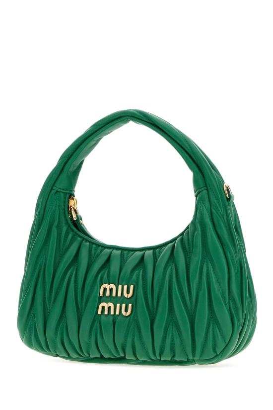  미우미우 마틀라쎄 완더 레더 토트백 5BC125VOOYAN88 F0458 GREEN - MIU MIU