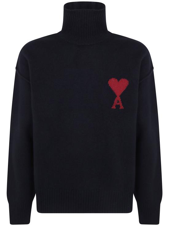 26FW 아미 ADC 터틀넥 스웨터 UKS839 018 099 009 BLACK RED