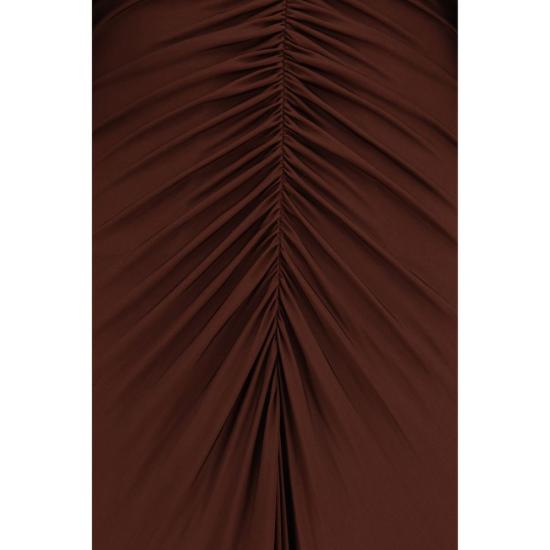26SS 셀프 포트레이트 롱 원피스 SESS26161MBRBROWNBB - SELF PORTRAIT