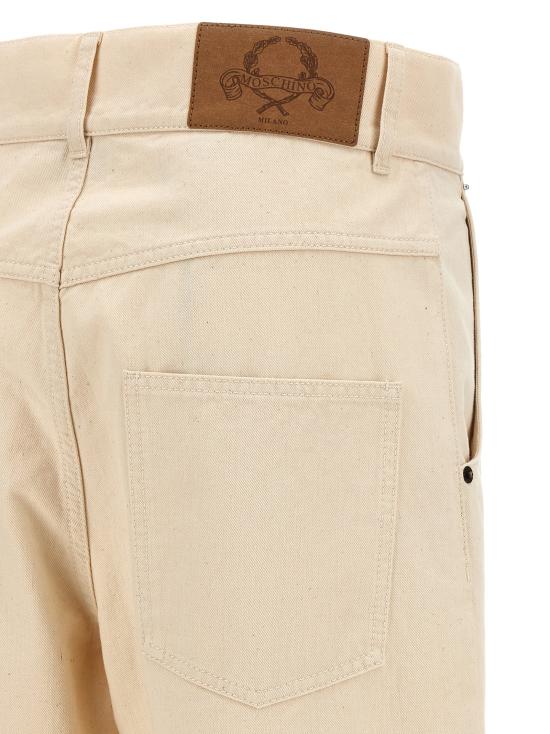 25FW 모스키노 스트레이트 팬츠 MO313307BM BEIGE - MOSCHINO