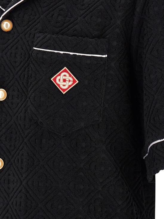 26FW 카사블랑카 반팔 셔츠 CA339627BM BLACK - CASABLANCA