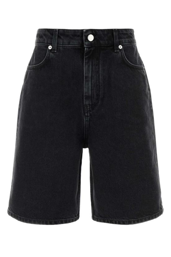  루루 드 세종 데님 숏팬츠 ISULDS WASHEDGREY BLACK