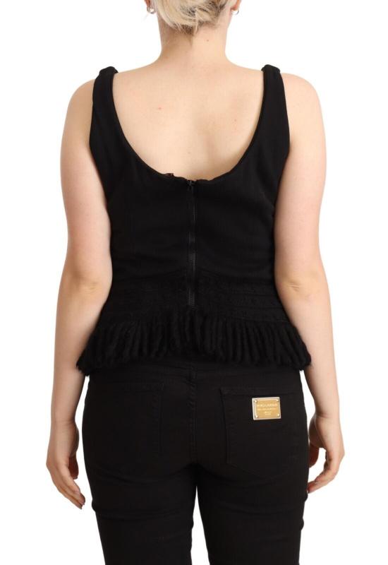  에르마노 설비노 민소매 티셔츠 TSH7432 BLACK - ERMANNO SCERVINO