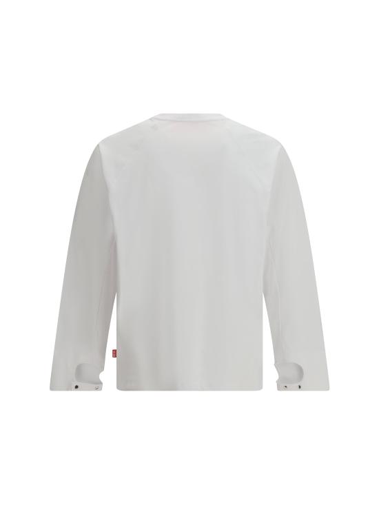  디젤 T-KAUKO 바이커 넥 스트랩 티셔츠 A229820DECG 100 WHITE - DIESEL