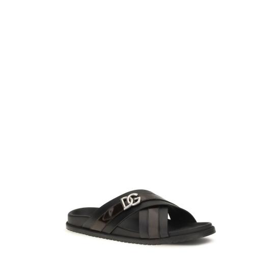 26FW 돌체앤가바나 뮬/슬리퍼 DOA80624A07658S203BB BLACK - DOLCE & GABBANA