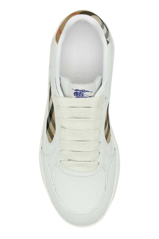  버버리 레더 체크 테라스 스니커즈 8108654 A1464 WHITE - BURBERRY