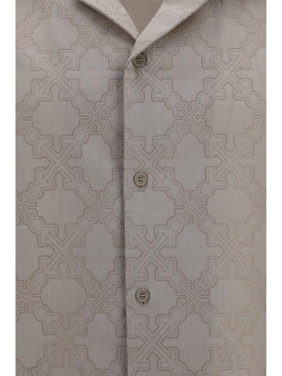26FW 오프화이트 반팔 셔츠 OMGG01QF26FAB00400 031 BEIGE - OFF WHITE