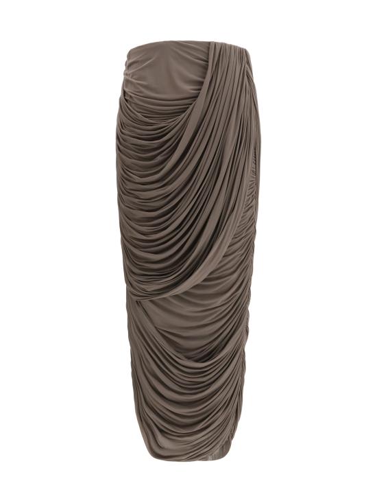 26SS 마그다뷰트림 롱 스커트 302426 BROWN