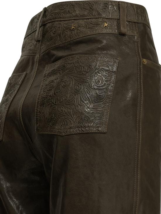 26FW 골든구스 가죽 팬츠 GWP01882P00265936110 Green - GOLDEN GOOSE