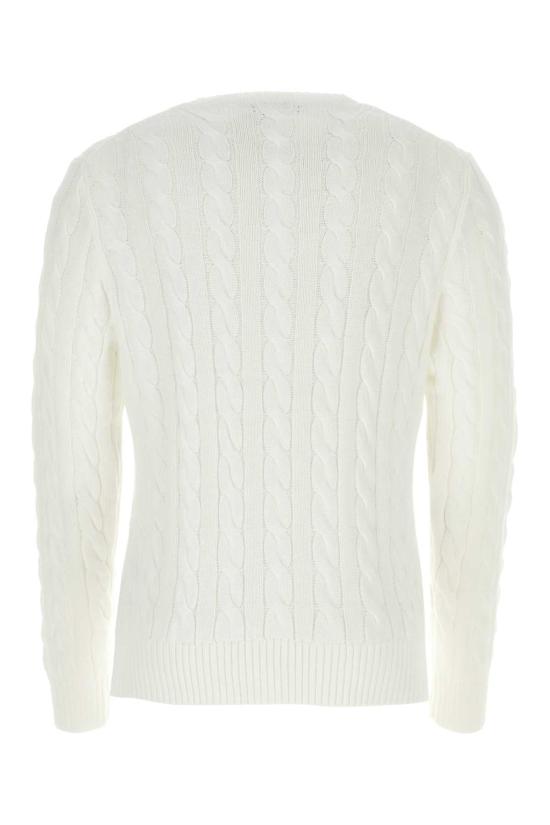 폴로 랄프로렌 로고 자수 케이블 니트 스웨터 710775885 033 WHITE - POLO RALPH LAUREN