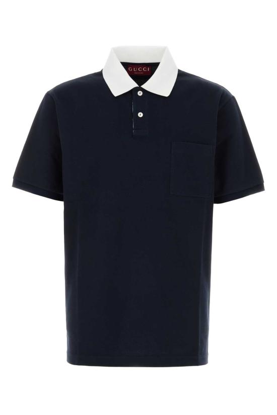 26SS 구찌 스트레치 코튼 피케 폴로 셔츠 854632XJHOG 4002 NAVY