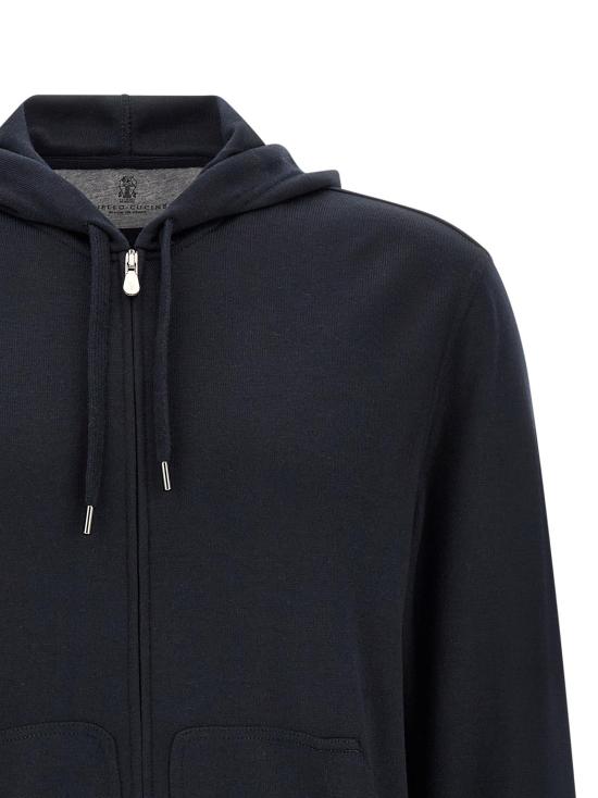 26SS 브루넬로 쿠치넬리 후드 티셔츠 BR339576BM NAVY - BRUNELLO CUCINELLI