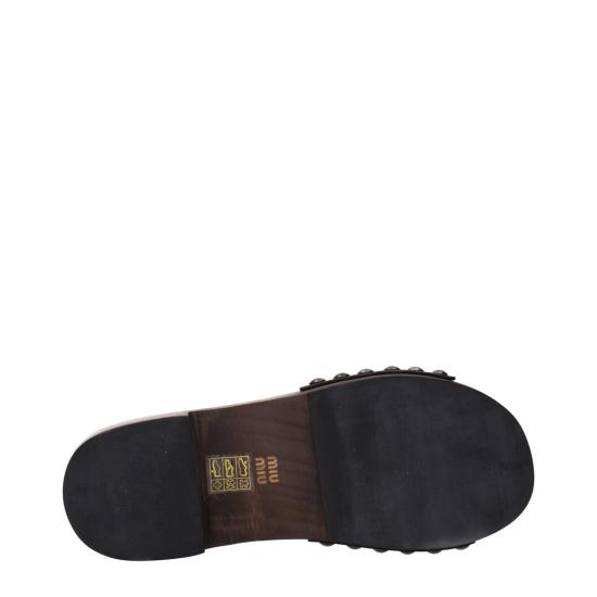  미우미우 뮬/슬리퍼 MI15582163566857BT BLACK - MIU MIU