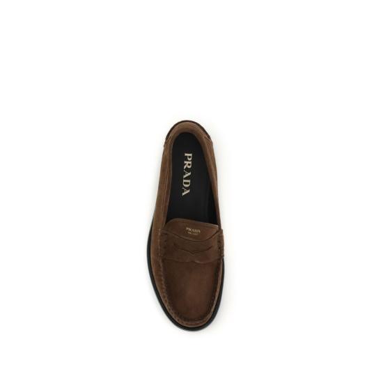 26FW 프라다 엔틱 레더 로퍼 엔틱 레더 로퍼 PR2DB239FX000054F0324BB BROWN - PRADA