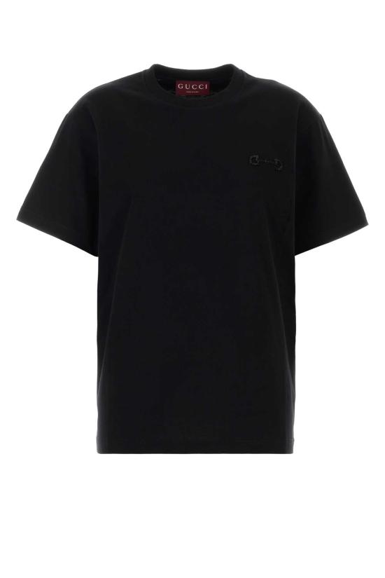 26SS 구찌 자수 코튼 저지 티셔츠 837959XJHMR 1043 BLACK