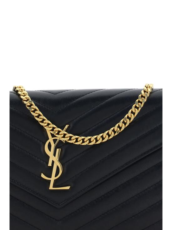 26FW 생로랑 레더 카산드라 체인 월렛 377828AAA44 1000 BLACK - SAINT LAURENT