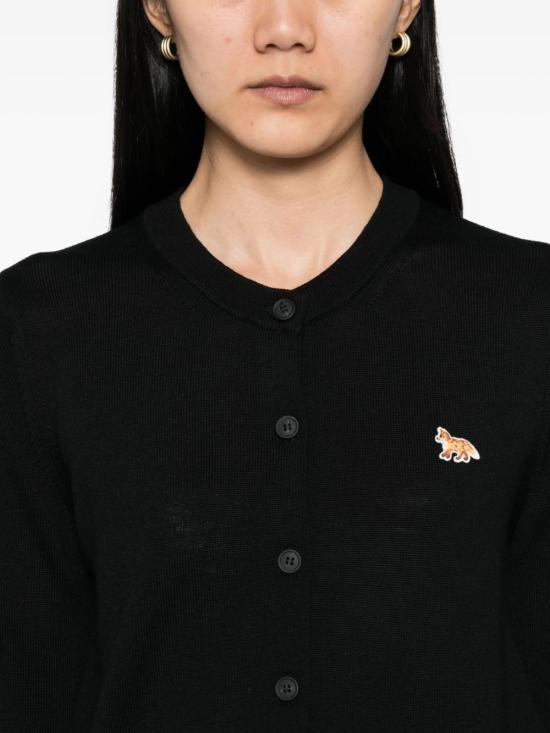 26FW 메종키츠네 베이비 폭스 메리노 레귤러 가디건 PW00502 KT1181P199 BLACK - MAISON KITSUNE
