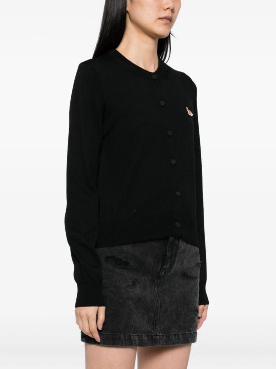 26FW 메종키츠네 베이비 폭스 메리노 레귤러 가디건 PW00502 KT1181P199 BLACK - MAISON KITSUNE