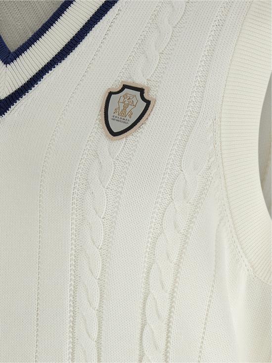 26SS 브루넬로 쿠치넬리 니트 베스트 BR326187BM WHITE - BRUNELLO CUCINELLI