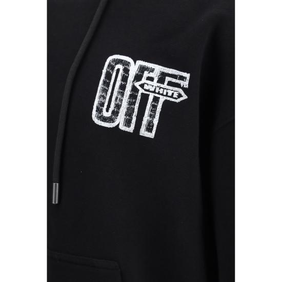 26FW 오프화이트 후드 티셔츠 OFOMBB085F26FLE00L00001BB BLACK - OFF WHITE