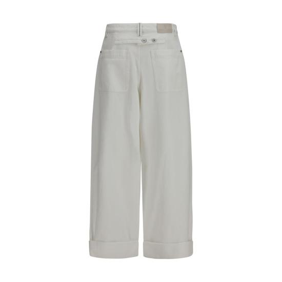26SS 브루넬로 쿠치넬리 스트레이트 팬츠 BRM0H81P4064C600BB WHITE - BRUNELLO CUCINELLI
