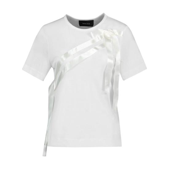 26SS 시몬로샤 리본 허리 디테일 티셔츠 리본 허리 디테일 티셔츠 CONFIG SMR025301 IVORY - SIMONE ROCHA