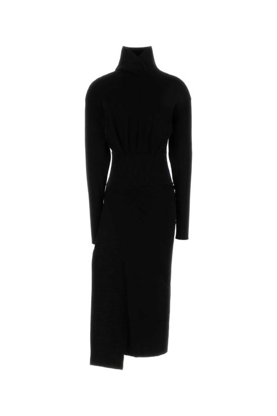 26FW 랑방 미디 원피스 RWDR0040K065H25 10 BLACK - LANVIN
