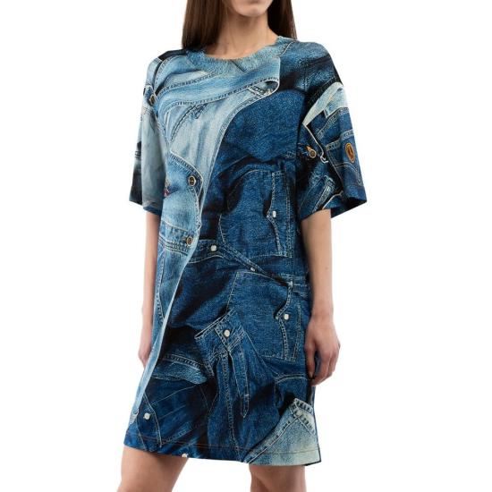  모스키노 데님 원피스 MO232K1A04498244BX BLUE - MOSCHINO