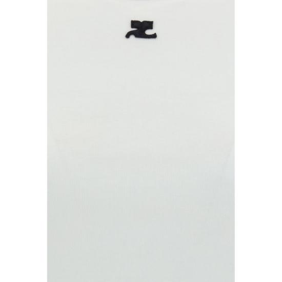 26FW 쿠레쥬 반팔 티셔츠 COVESJTS017JS00700098BB WHITE - COURREGES