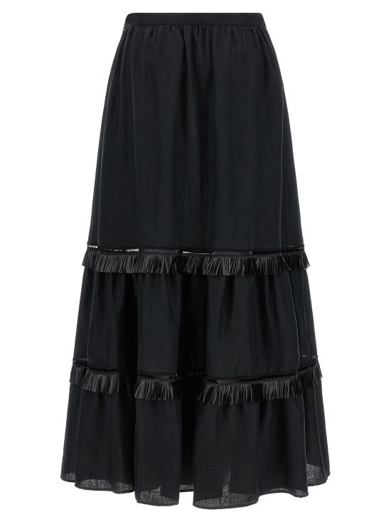 26SS 키톤 롱 스커트 KI334580BM BLACK - KITON