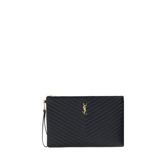 26FW 생로랑 클러치/파우치 SA440222CWU011000BB BLACK