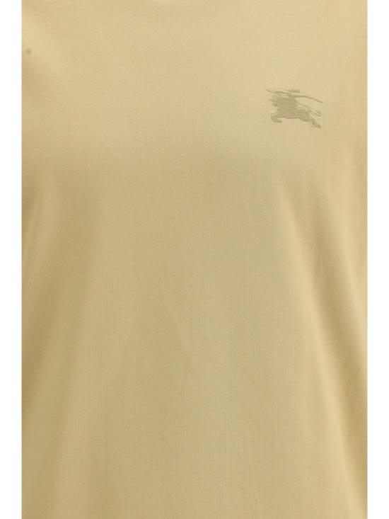 26FW 버버리 체크 트리밍 코튼 티셔츠 8106247 B8626 BEIGE - BURBERRY