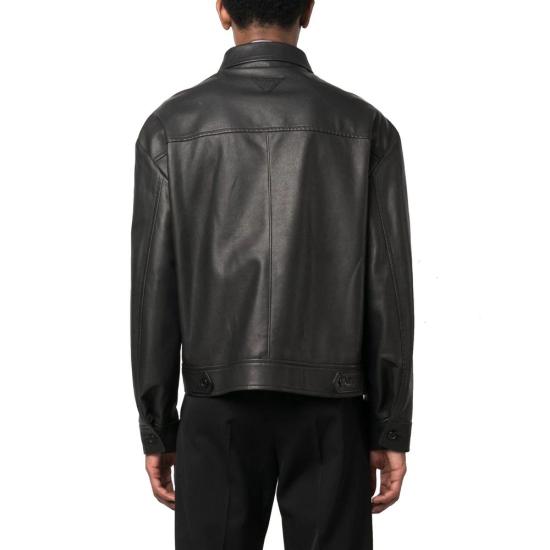  프라다 가죽 자켓 PR 9130731176148 BLACK - PRADA