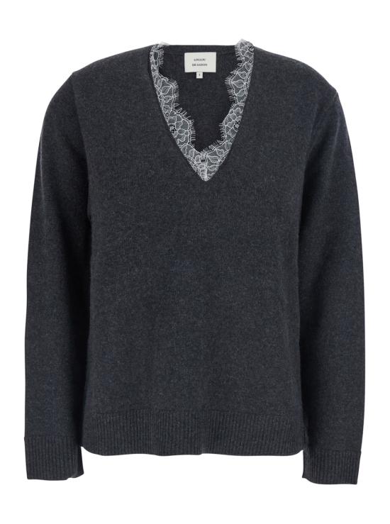 26FW 루루 드 세종 긴팔 티셔츠 LEYLACHARCOALIVORY Grey