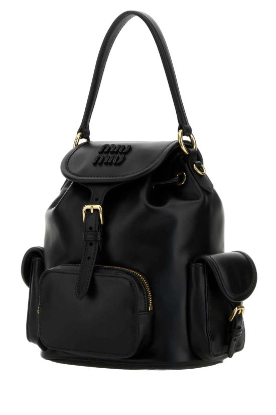 26FW 미우미우 가죽 백팩 5BZ043VOOM2CRW F0002 BLACK - MIU MIU