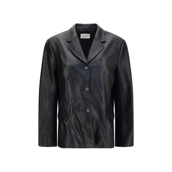 26FW 마그다뷰트림 가죽 자켓 MA293726BLACKBB