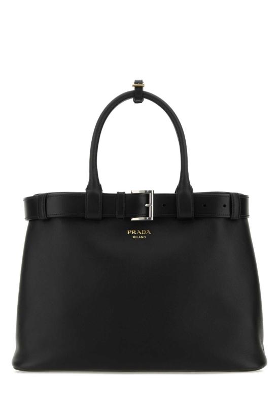 26FW 프라다 버클 라지 가죽 핸드백 1BA416VDBO2CY9 F0002 BLACK