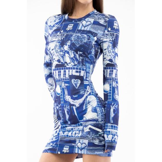 모스키노 숏 원피스 MO232K1A04218254BX BLUE - MOSCHINO