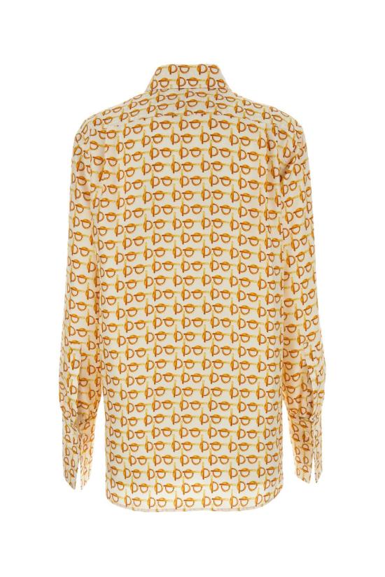  버버리 B 실크 셔츠 8090731 B9555 GOLD - BURBERRY