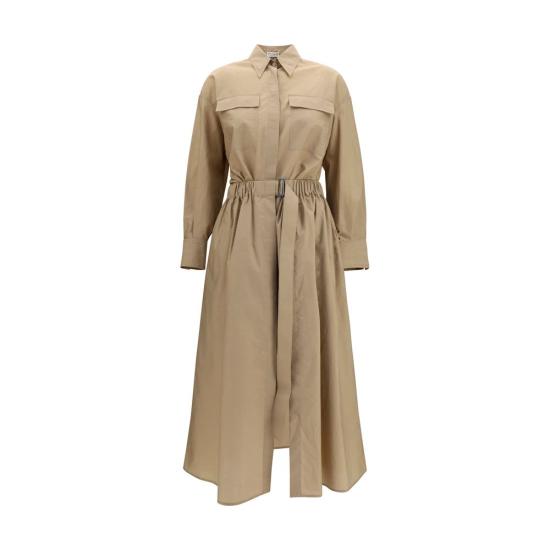 26SS 브루넬로 쿠치넬리 롱 원피스 BRM0F79A5465C8704BB BEIGE