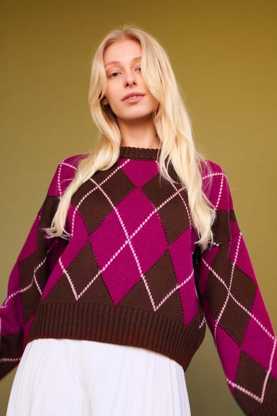  지지 니트웨어 스웨터 애니 아가일 - GIGI KNITWEAR