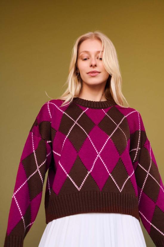  지지 니트웨어 스웨터 애니 아가일 - GIGI KNITWEAR