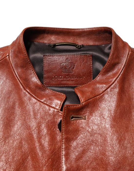  돌체앤가바나 가죽 자켓 JKT41682 BROWN - DOLCE & GABBANA
