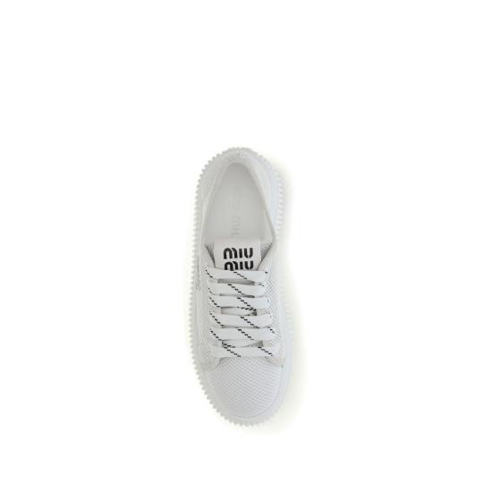 26FW 미우미우 메쉬 패브릭 스니커즈 MI5E705EF005099F0009BB WHITE - MIU MIU