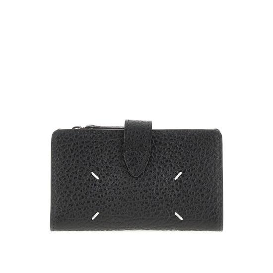 26FW 마르지엘라 포 스티치 지퍼 지갑 SA1VX0019P4455 Black - MAISON MARGIELA