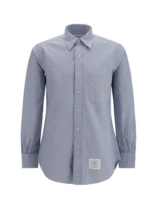 26FW 톰브라운 옥스포드 클래식 그로그랭 플래킷 셔츠 MWL010EF0313 480 BLUE