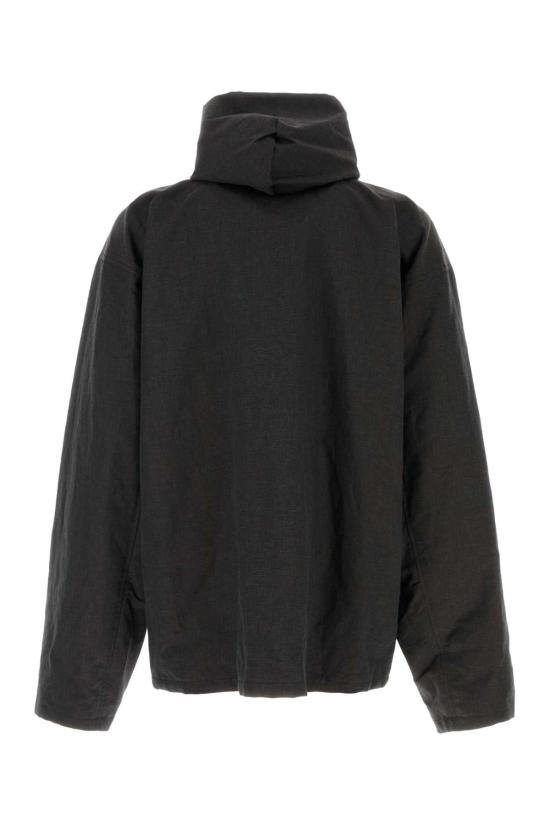 25FW 발렌시아가 로고 자수 후드 자켓 831341TST05 1000 BLACK
