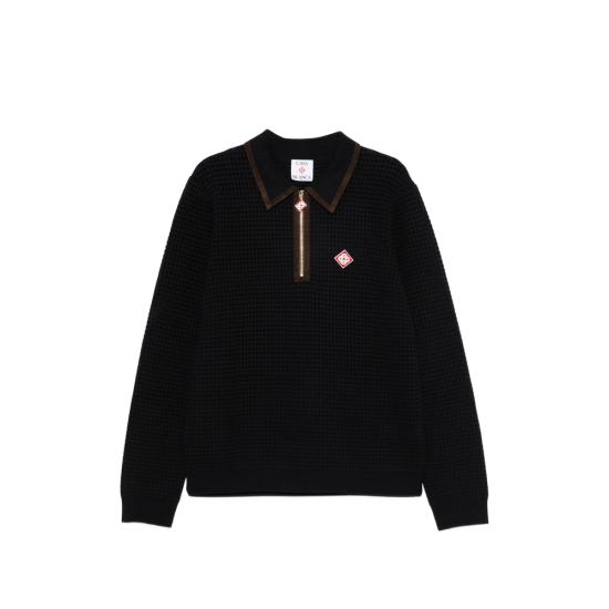 26FW 카사블랑카 긴팔 셔츠 AW26 KW 1479 01 NAVY BLACK