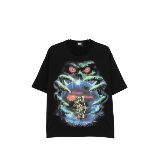26FW 지씨디에스 반팔 티셔츠 C2MBQC072J079 BLKGR BLACK MULTICOLOUR